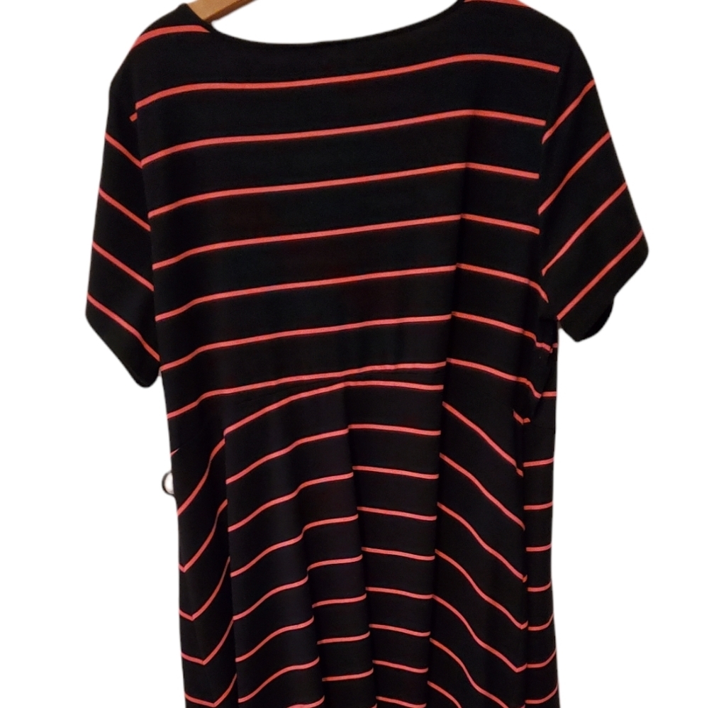 Torrid Wrap Dress Black with Hot Pink Stripes Size 3 - Picture 5 of 5